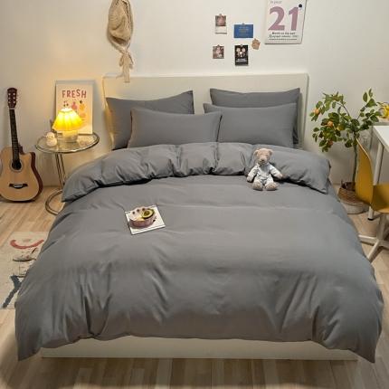 91家纺网 家纺一手货源 找家纺 (总)同田 2023新纯色拼色水洗棉四件套三件套