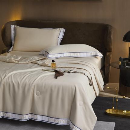 91家纺网 家纺一手货源 找家纺 总凡客家居2022新款水洗天丝大豆纤维数码宽边莫奈夏被四件套