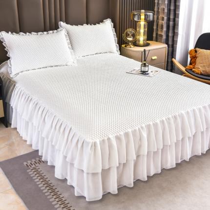 锦罗绣 2024新款冰豆豆凉席 床裙款 床裙款豆豆-白