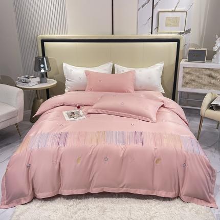 91家纺网 家纺一手货源 找家纺 （总）艾米 2025新款春夏水洗真丝四件套-星月