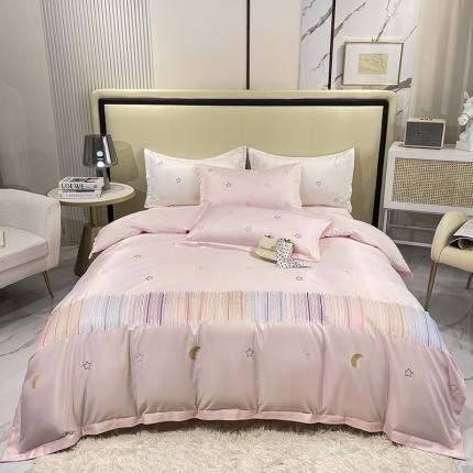 91家纺网 家纺一手货源 找家纺 （总）艾米 2025新款春夏水洗真丝四件套-星月