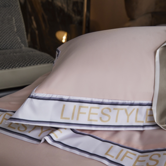 91家纺网 家纺一手货源 找家纺 凡客2022水洗天丝大豆纤维数码宽边莫奈夏被四件套莫奈-豆沙