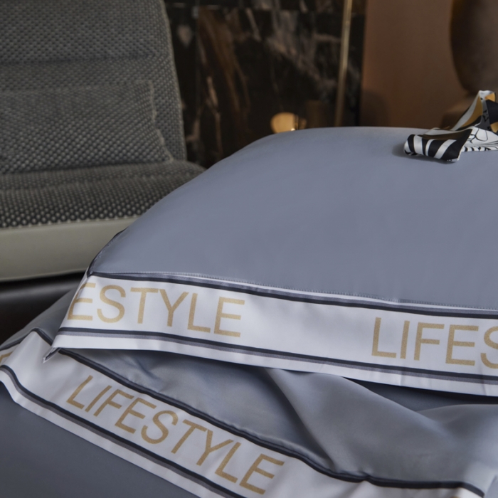 91家纺网 家纺一手货源 找家纺 凡客2022水洗天丝大豆纤维数码宽边莫奈夏被四件套莫奈-雾蓝