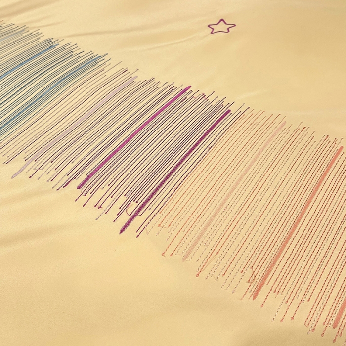 91家纺网 家纺一手货源 找家纺 艾米 2025新款春夏水洗真丝四件套-星月 鹅黄