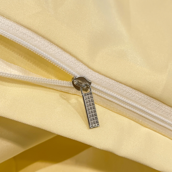 91家纺网 家纺一手货源 找家纺 艾米 2025新款春夏水洗真丝四件套-星月 鹅黄