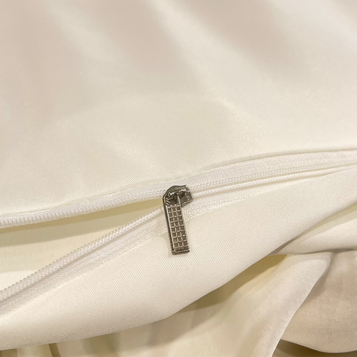 91家纺网 家纺一手货源 找家纺 艾米 2025新款春夏水洗真丝四件套-星月 奶白