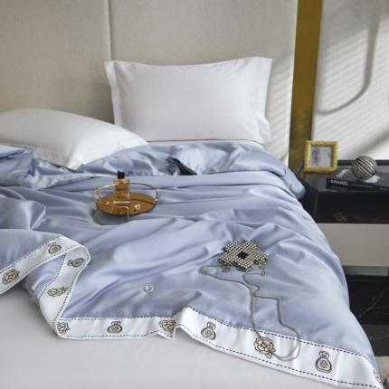 凡客家居2022新款水洗天丝薄荷纤维山茶花赫本夏被赫本-湖蓝