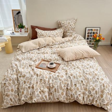 91家纺网 家纺一手货源 找家纺 柚子 2022新款40支13372全棉复古浪漫四件套 向晚