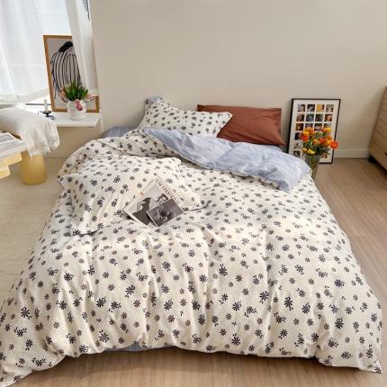 91家纺网 家纺一手货源 找家纺 柚子 2022新款40支13372全棉复古浪漫四件套 小槿花