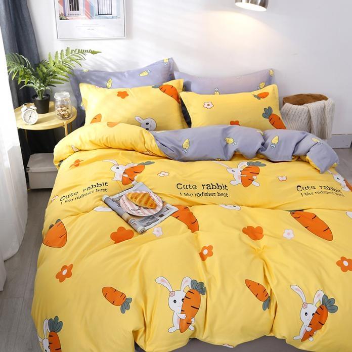 91家纺网 家纺一手货源 找家纺 赫然家纺 新款舒适柔软亲肤爆款芦荟棉四件套货源充足 花心萝卜