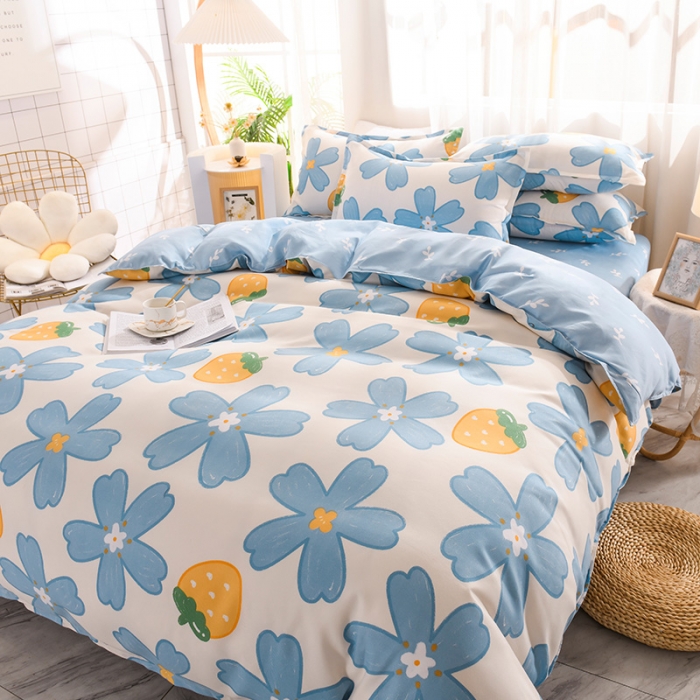 91家纺网 家纺一手货源 找家纺 赫然 130g生态长绒棉贡棉植物羊绒加厚斜纹磨毛四件套小情调