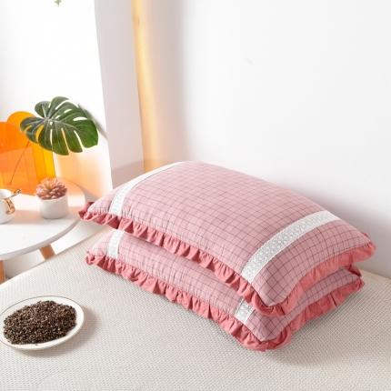 总织布人2022新款全棉水洗棉荞麦枕头枕芯-大花边系列