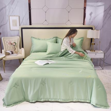 91家纺网 家纺一手货源 找家纺 （总）塔塔 2025新款轻奢冰雪丝包边羽毛刺绣大豆夏被