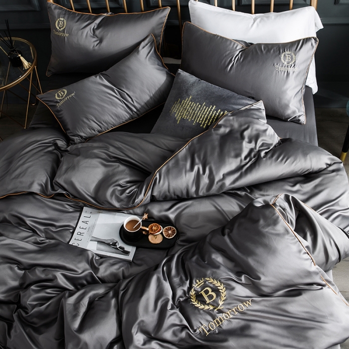 91家纺网 家纺一手货源 找家纺 琪格格 2022新款水洗真丝刺绣四件套 都市-雅韵灰