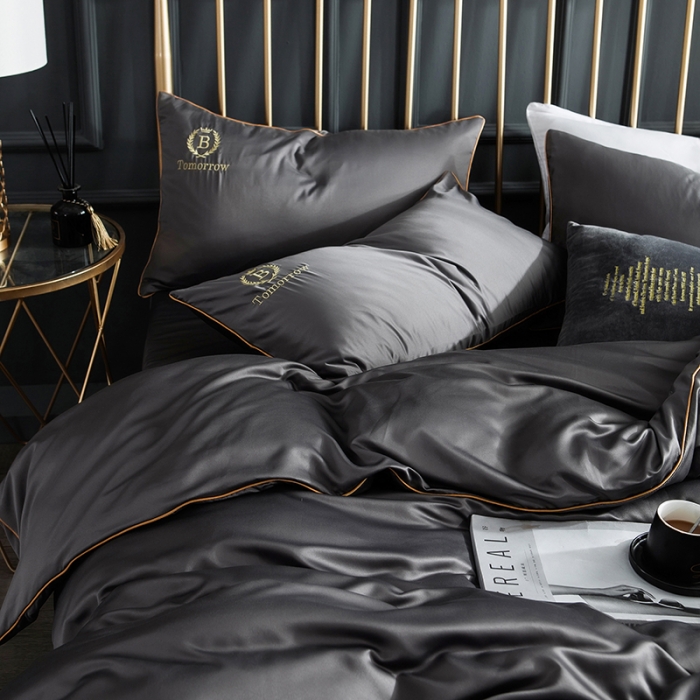 91家纺网 家纺一手货源 找家纺 琪格格 2022新款水洗真丝刺绣四件套 都市-雅韵灰