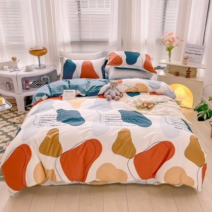 91家纺网 家纺一手货源 找家纺 乐童 2024全棉网红直播爆款吊边一字绣工艺款四件套雨花石