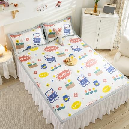 91家纺网 家纺一手货源 找家纺 琪格格 2022新款复合冰丝席凉席 抱抱熊复合席