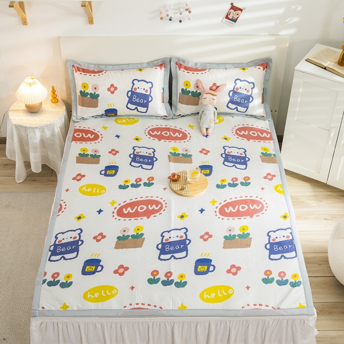 91家纺网 家纺一手货源 找家纺 琪格格 2022新款复合冰丝席凉席 抱抱熊复合席