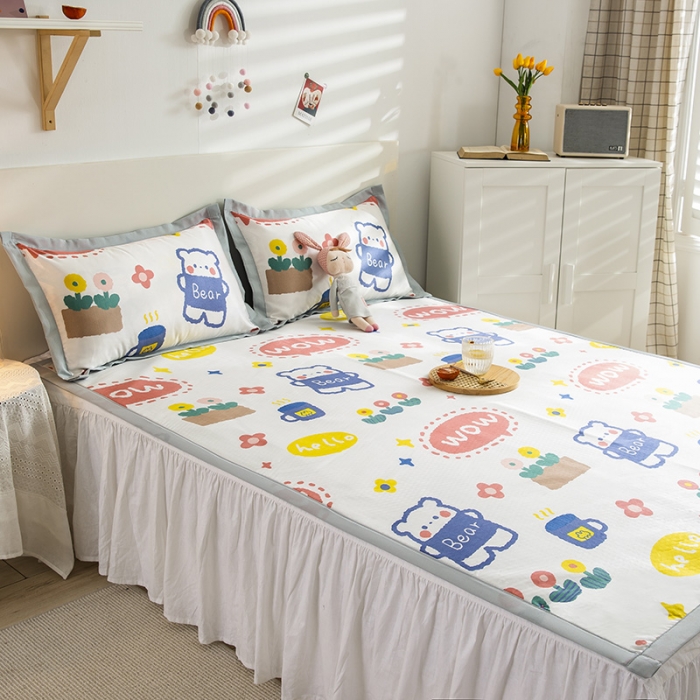 91家纺网 家纺一手货源 找家纺 琪格格 2022新款复合冰丝席凉席 抱抱熊复合席