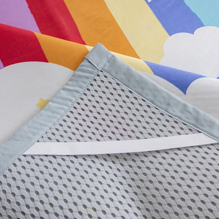 91家纺网 家纺一手货源 找家纺 琪格格 2022新款复合冰丝席凉席 彩条云朵