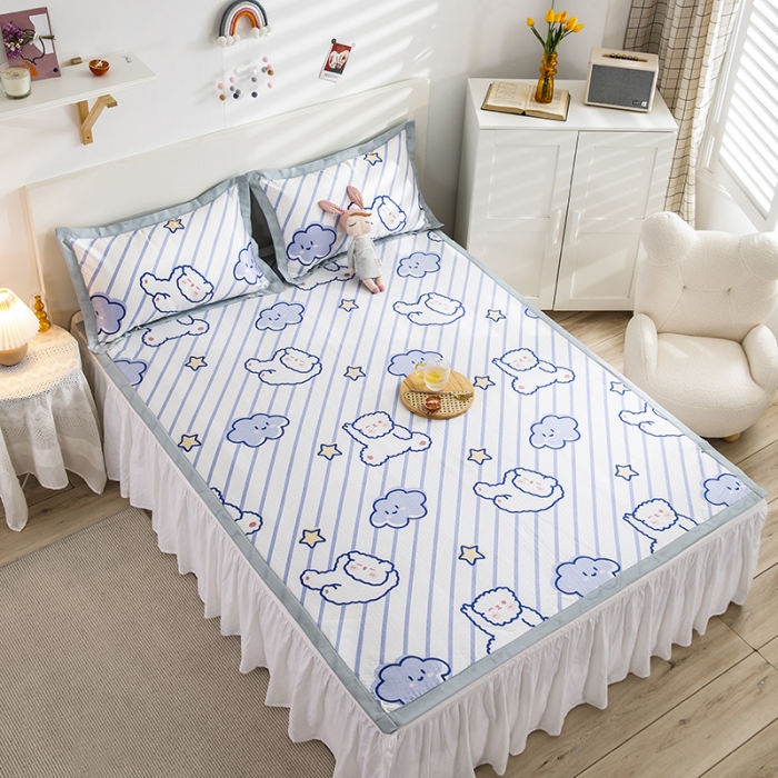 91家纺网 家纺一手货源 找家纺 琪格格 2022新款复合冰丝席凉席 简单快乐