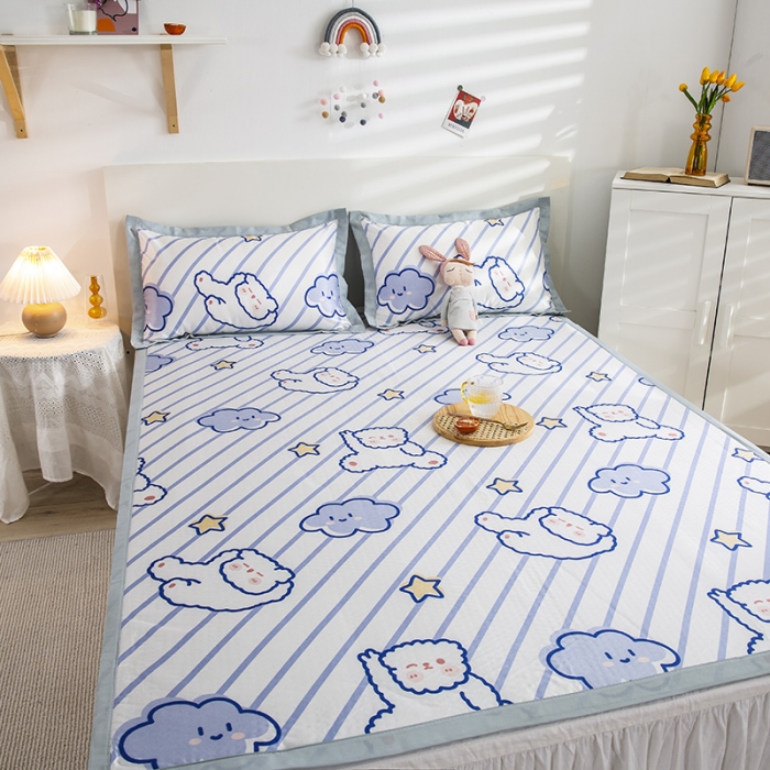 91家纺网 家纺一手货源 找家纺 琪格格 2022新款复合冰丝席凉席 简单快乐