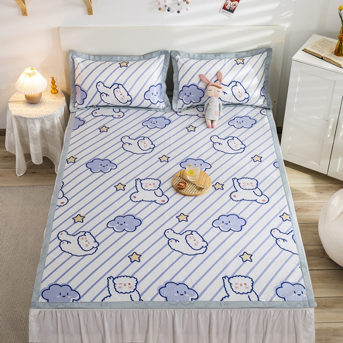 91家纺网 家纺一手货源 找家纺 琪格格 2022新款复合冰丝席凉席 简单快乐