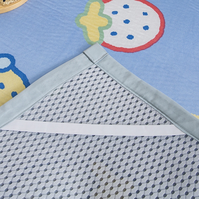 91家纺网 家纺一手货源 找家纺 琪格格 2022新款复合冰丝席凉席 魔力草莓蓝