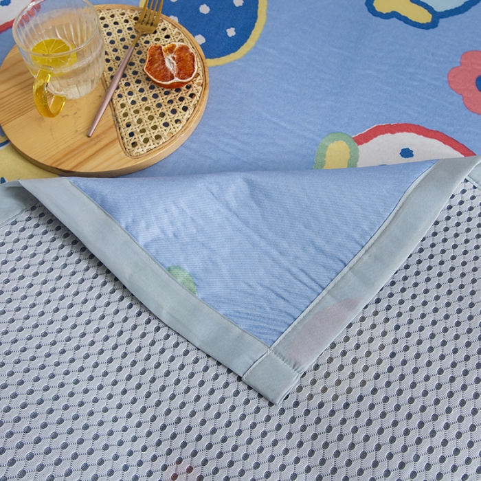 91家纺网 家纺一手货源 找家纺 琪格格 2022新款复合冰丝席凉席 魔力草莓蓝