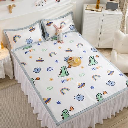 91家纺网 家纺一手货源 找家纺 琪格格 2022新款复合冰丝席凉席 无敌小恐龙