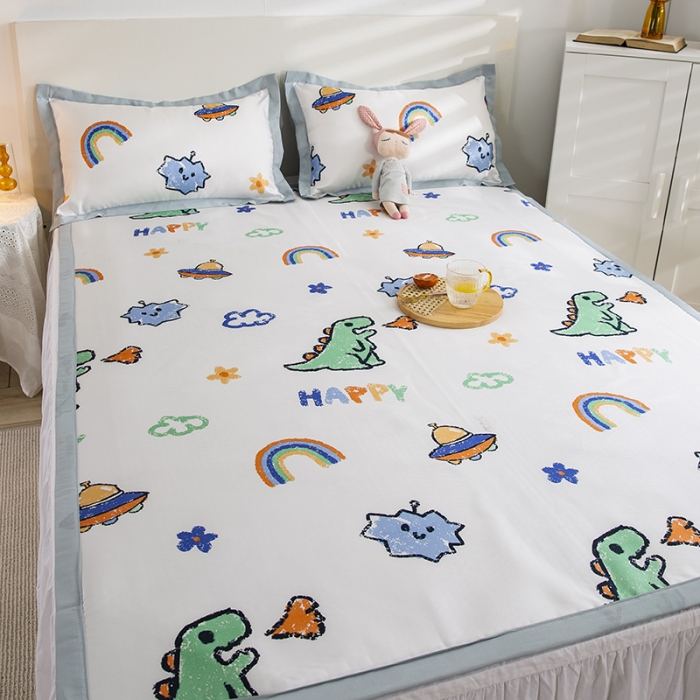 91家纺网 家纺一手货源 找家纺 琪格格 2022新款复合冰丝席凉席 无敌小恐龙