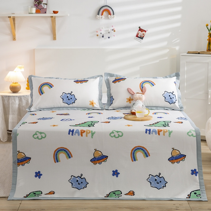 91家纺网 家纺一手货源 找家纺 琪格格 2022新款复合冰丝席凉席 无敌小恐龙