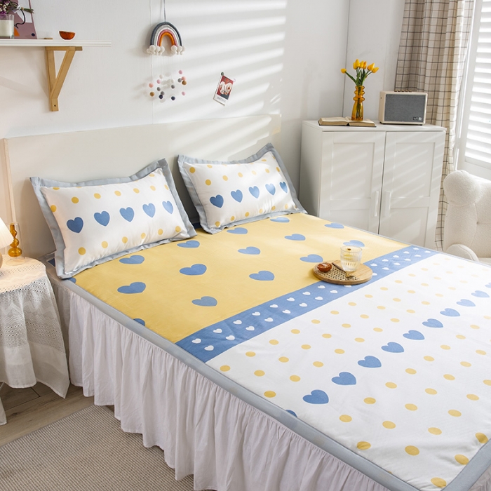 91家纺网 家纺一手货源 找家纺 琪格格 2022新款复合冰丝席凉席 心心点点