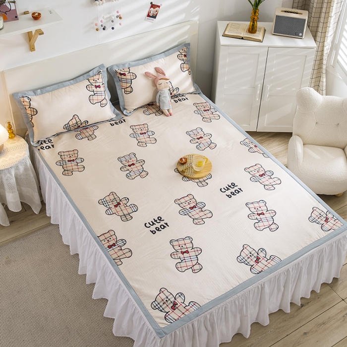 91家纺网 家纺一手货源 找家纺 琪格格 2022新款复合冰丝席凉席 英伦熊