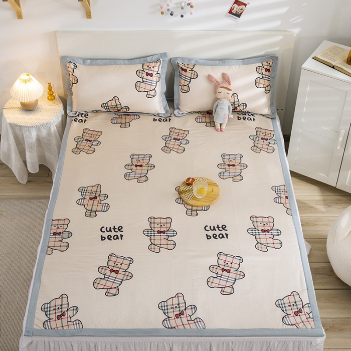 91家纺网 家纺一手货源 找家纺 琪格格 2022新款复合冰丝席凉席 英伦熊