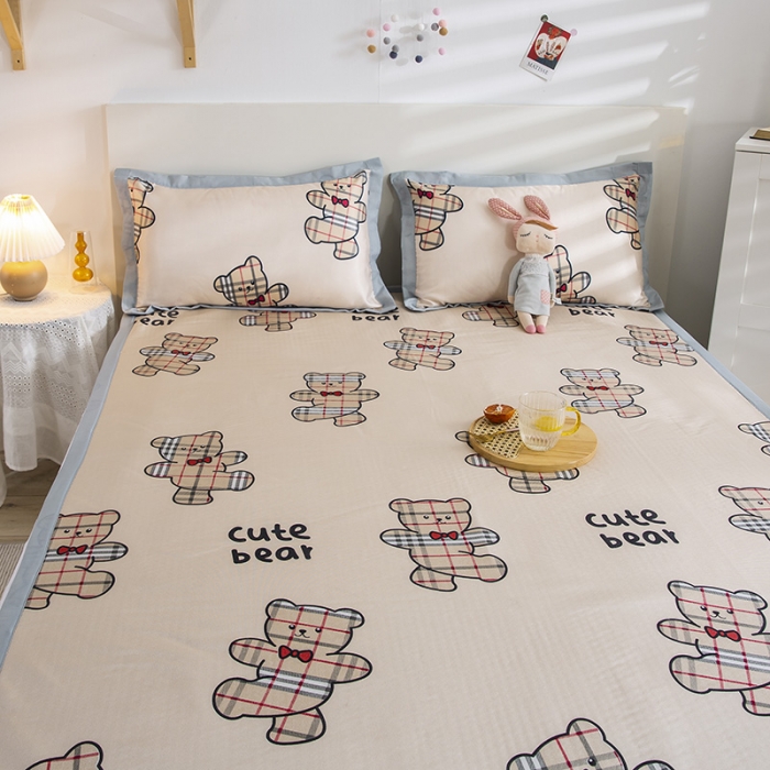 91家纺网 家纺一手货源 找家纺 琪格格 2022新款复合冰丝席凉席 英伦熊