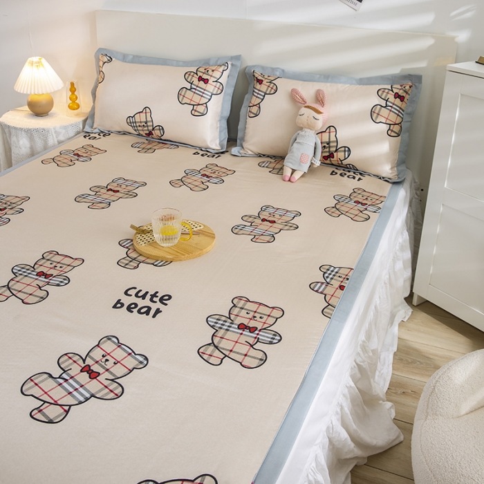 91家纺网 家纺一手货源 找家纺 琪格格 2022新款复合冰丝席凉席 英伦熊