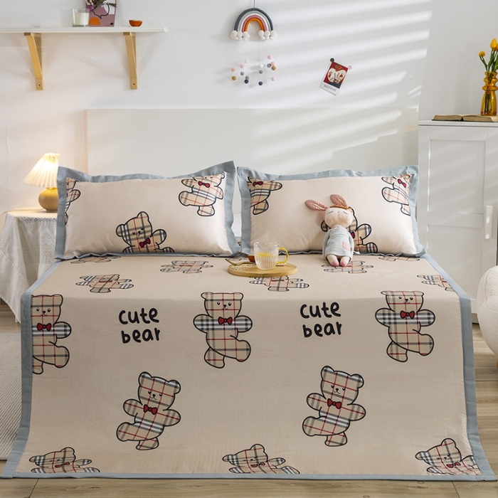 91家纺网 家纺一手货源 找家纺 琪格格 2022新款复合冰丝席凉席 英伦熊