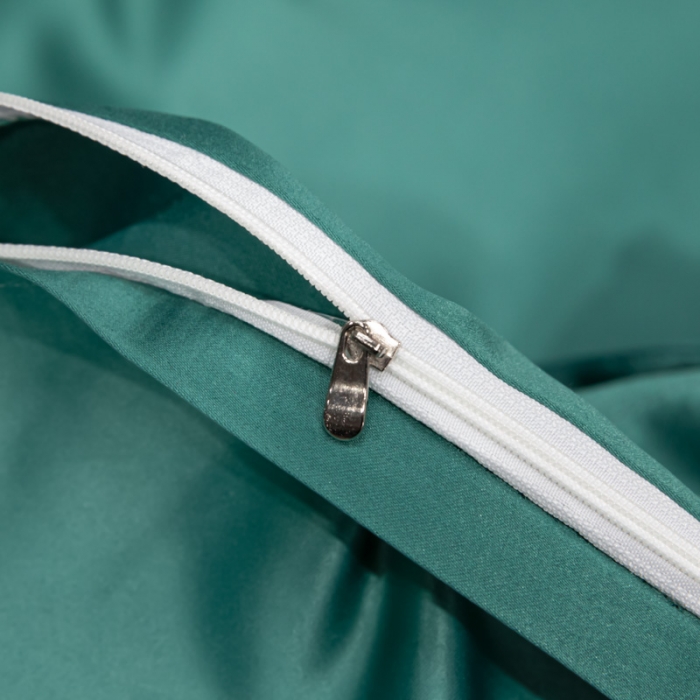 91家纺网 家纺一手货源 找家纺 欧乐蒂 2022新款A版水洗真丝B版全棉四件套-简爱 简爱-墨绿色