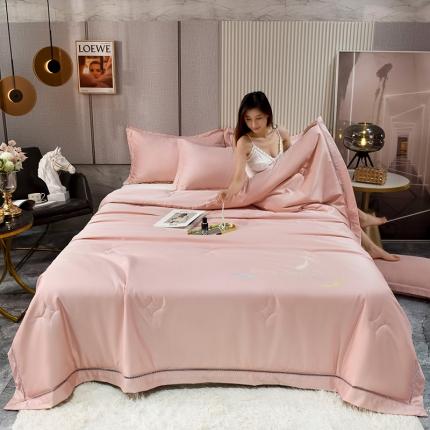 91家纺网 家纺一手货源 找家纺 （总）塔塔 2025轻奢冰雪丝镂空花边羽毛刺绣大豆夏被