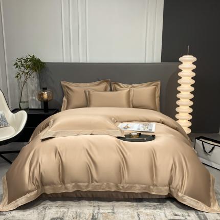 欧乐蒂 2022新款A版水洗真丝B版全棉四件套-简爱 简爱-香槟金