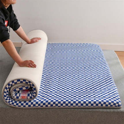 （总）鑫钰 2023全棉新款全棉棋盘格榻榻米加厚床垫