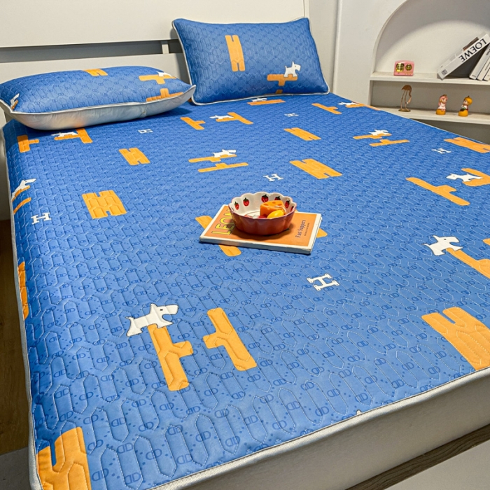 91家纺网 家纺一手货源 找家纺 (总)金爱家 2023新款简约轻奢风乳胶凉席夏被四件套