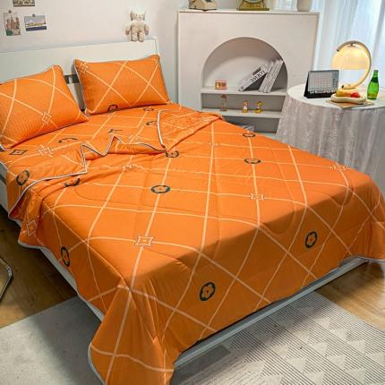 91家纺网 家纺一手货源 找家纺 (总)金爱家 2023新款简约轻奢风乳胶凉席夏被四件套