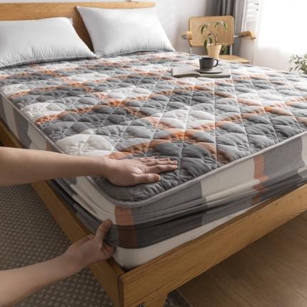 91家纺网 家纺一手货源 找家纺 （总）东宇 2022新款色织全棉水洗棉夹棉床笠