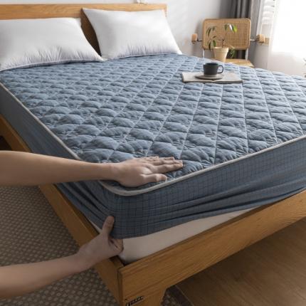 91家纺网 家纺一手货源 找家纺 （总）东宇 2022新款色织全棉水洗棉夹棉床笠