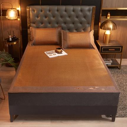 91家纺网 家纺一手货源 找家纺 (总) 恋佳 2025正面藤席反面冰丝横头绣花单凉席及套件