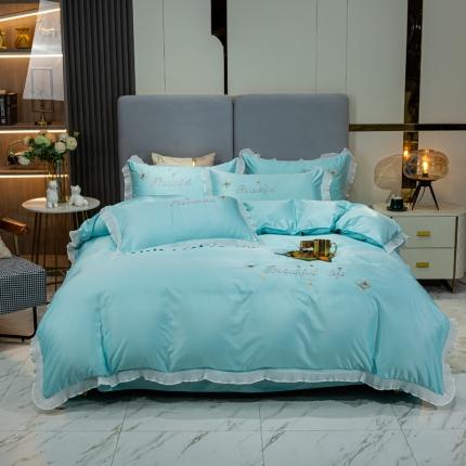 91家纺网 家纺一手货源 找家纺 （总）邦妮家纺 2024新款水洗天丝刺绣四件套-蝶梦