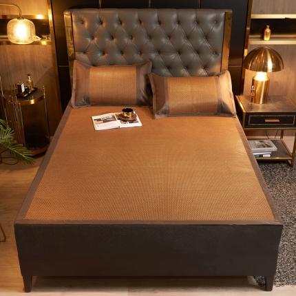 91家纺网 家纺一手货源 找家纺 (总) 恋佳 2025新款正面藤席反面冰丝无绣花单凉席及套件