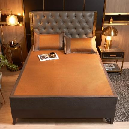 91家纺网 家纺一手货源 找家纺 恋佳 2025新款正面藤席反面冰丝无绣花单凉席及套件 印尼无绣花